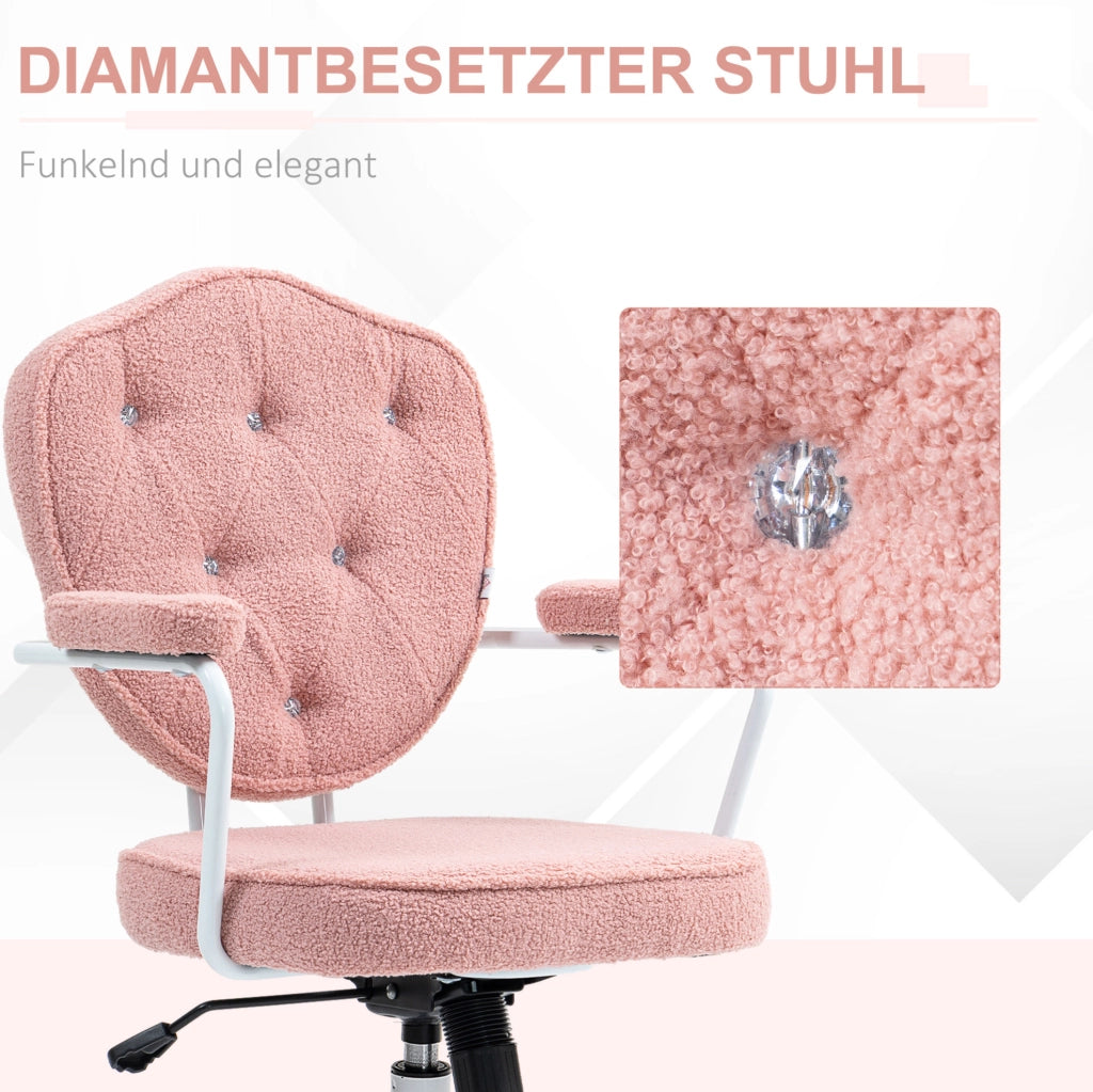 Sedia da ufficio rosa in tessuto con funzione oscillante