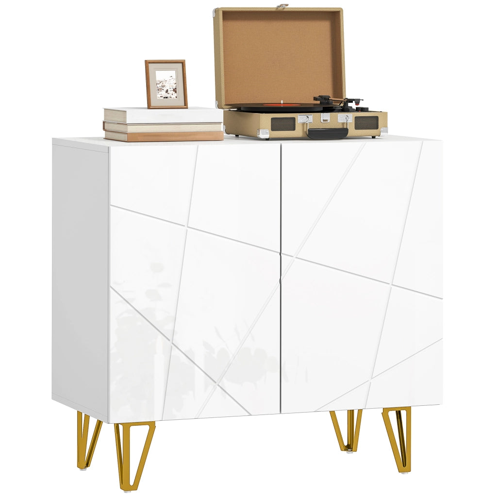 Mobile Ingresso con Ante e Ripiani ¨C Minimal ¨C 80x40x75 Bianco