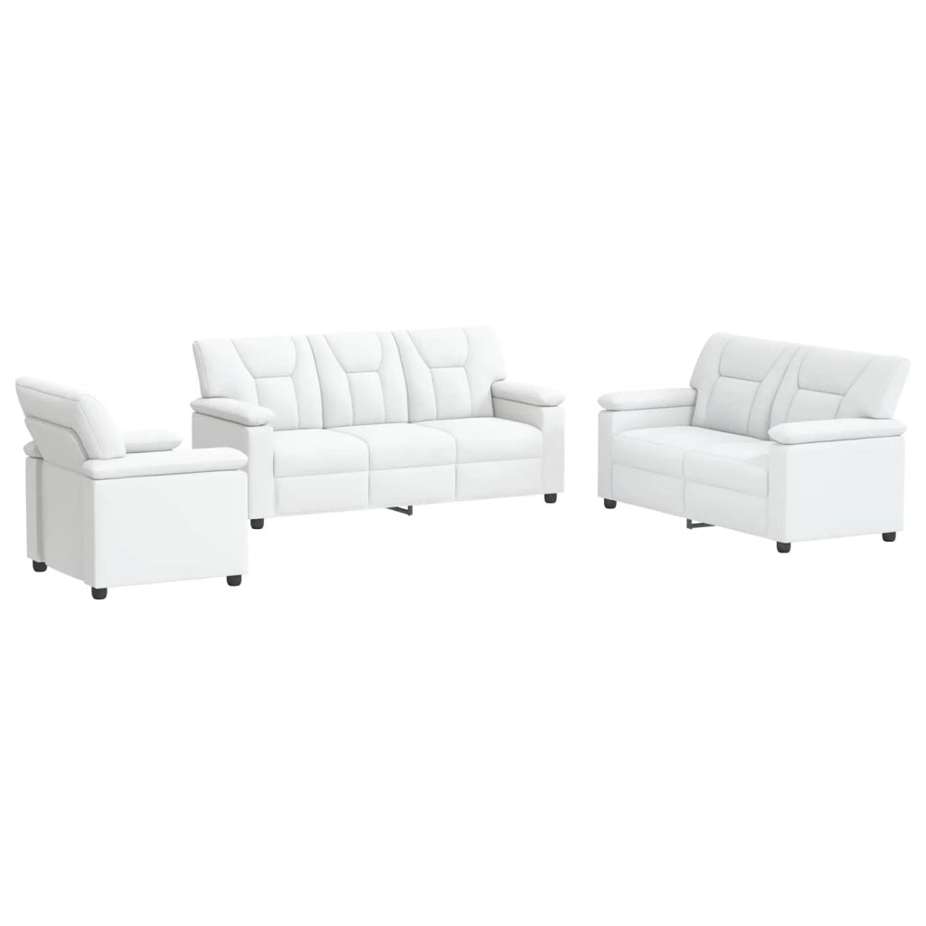 Set di divani 3 pcs Bianco Similpelle 3430557