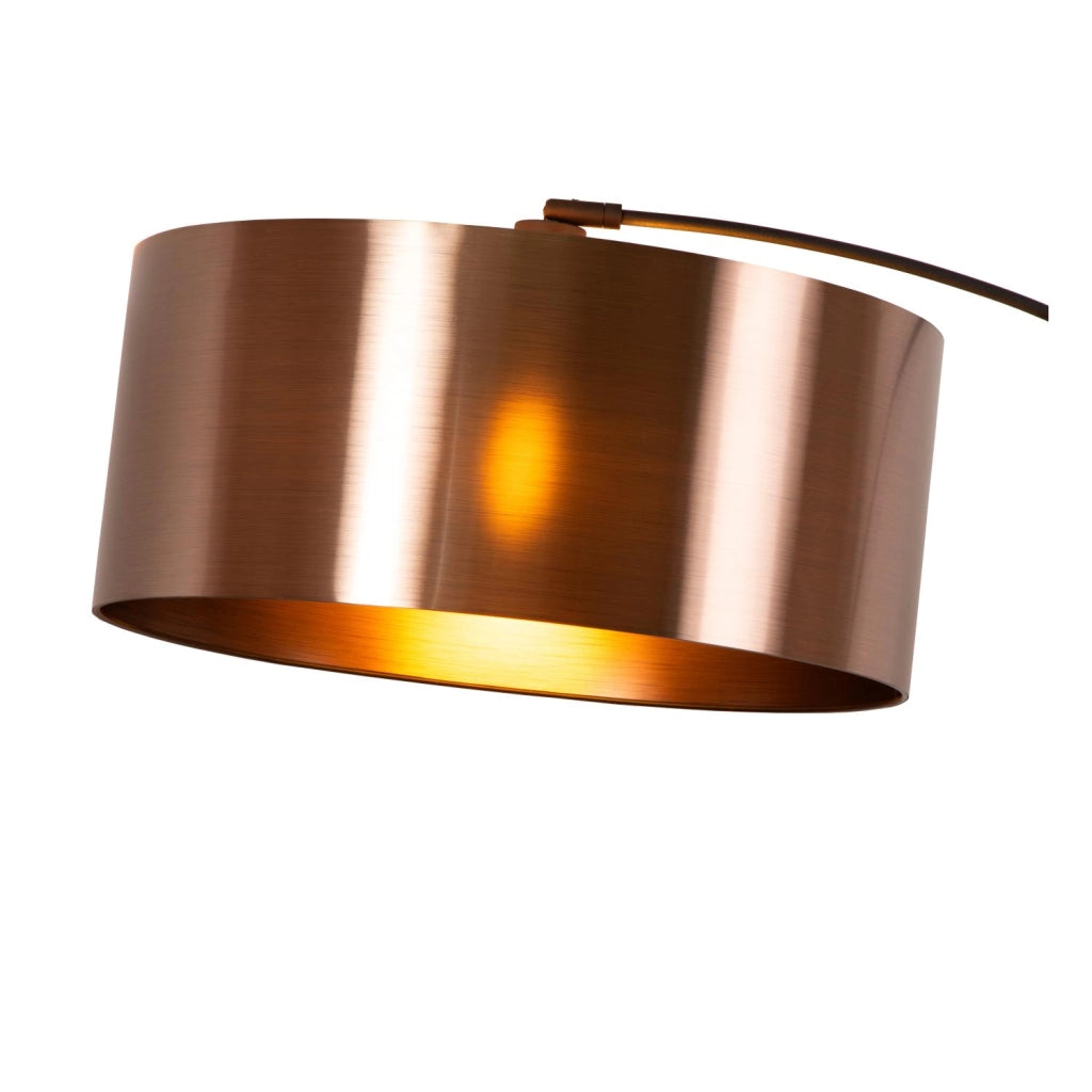 Lampada da terra industriale RANKOS Lucide nera rame E27