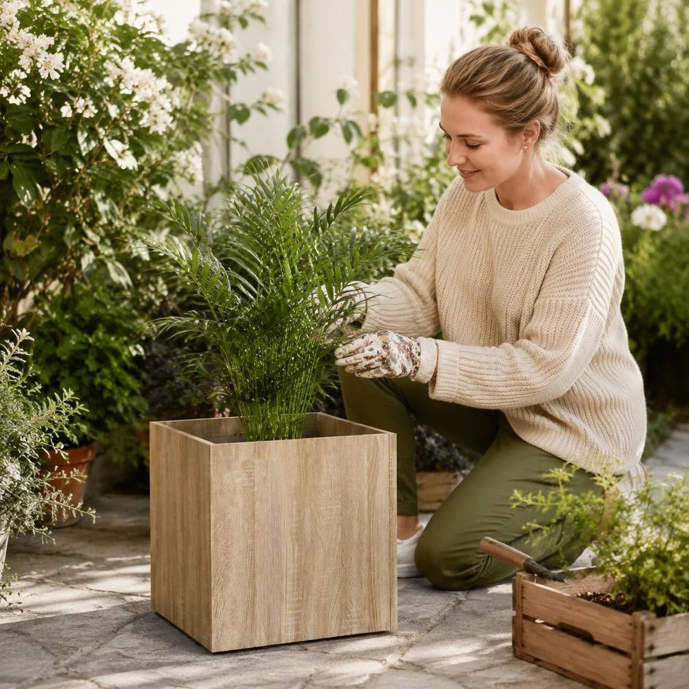 Planter Sonoma Oak 40x40x40 Cm Wood Material