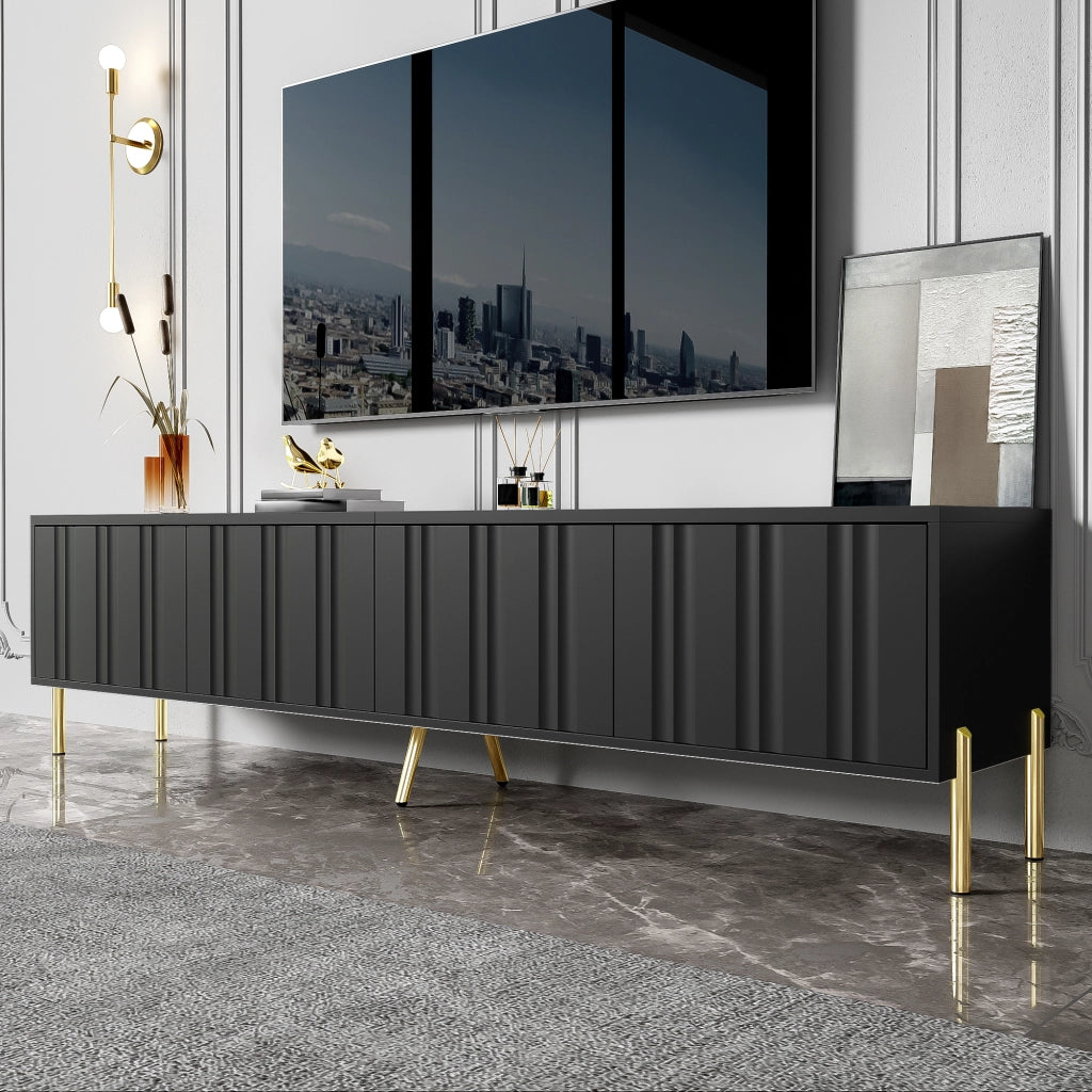 Cassettiera TV nera 190 cm