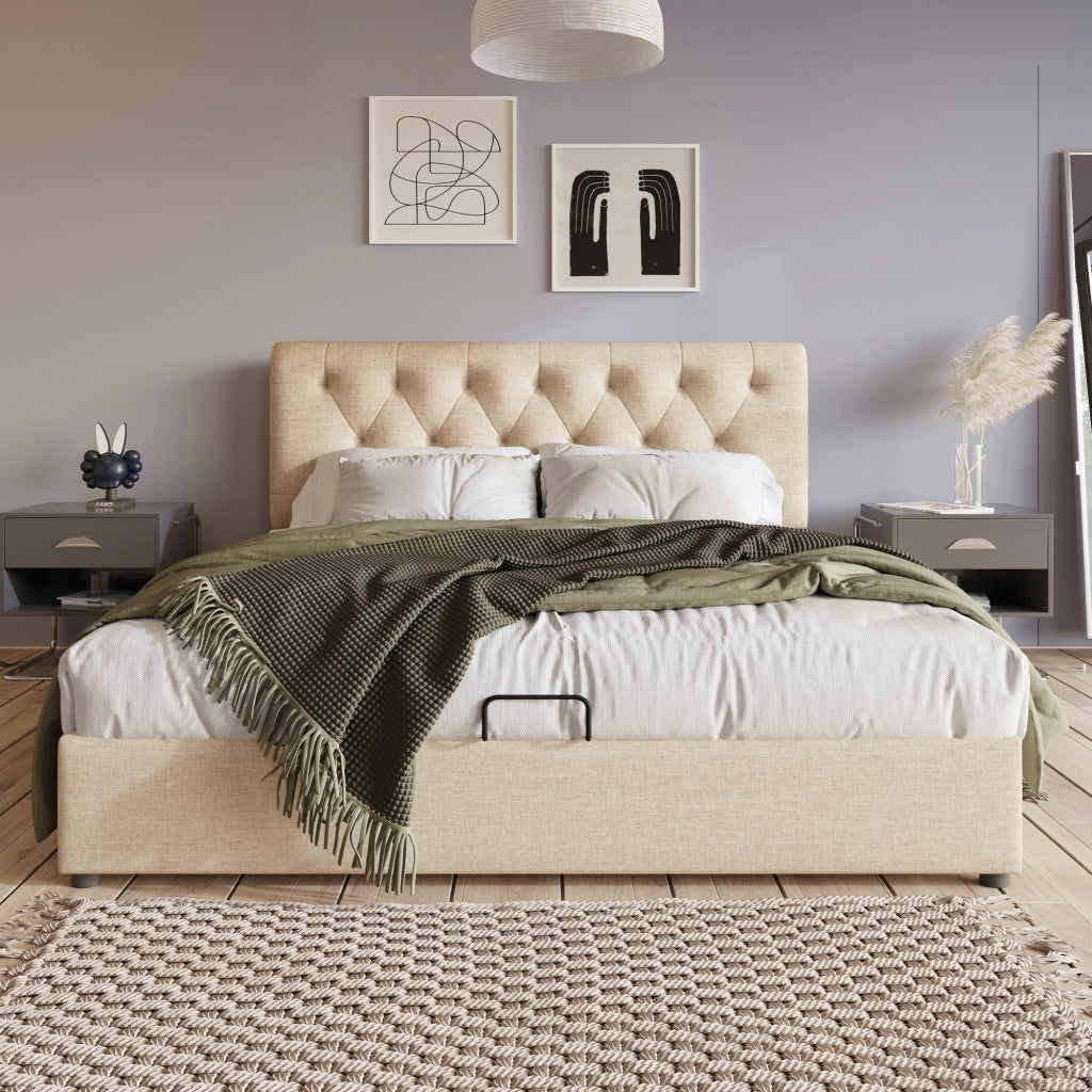 Letto matrimoniale 160x200 cm contenitore con sollevamento idraulico
