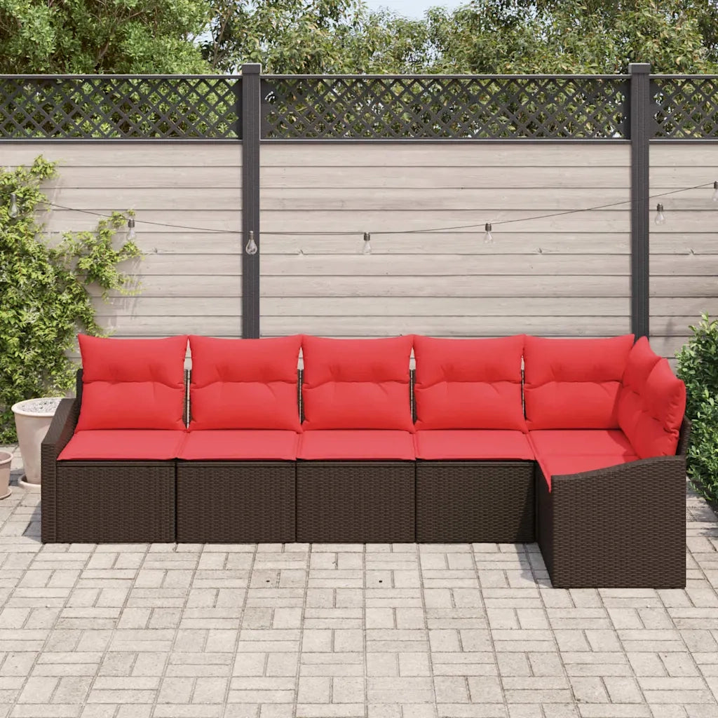 Set di divani 6 pz Marrone polyrattan 3346744