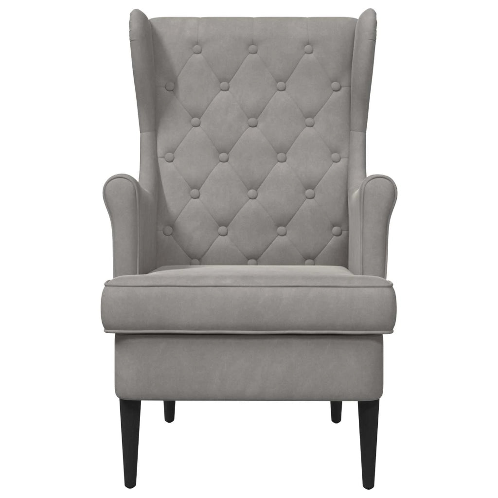 Poltrona Grigio Chiaro Velluto 42029926