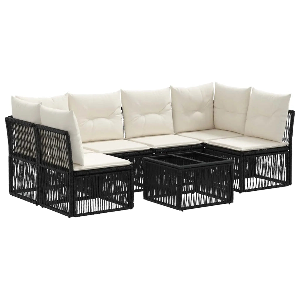 Set Divano da Giardino 7 pz Nero polyrattan 3434161