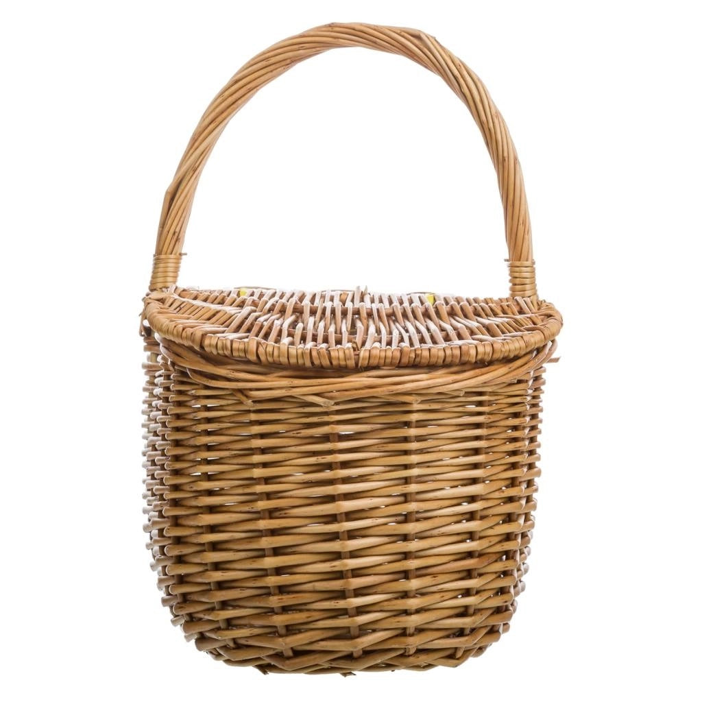 Cesto in vimini marrone con coperchio 32x21x16/32h