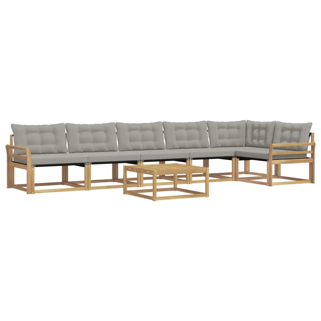 Set di divani da esterno 7 pz Bianco e Grigio Chiaro 3388757