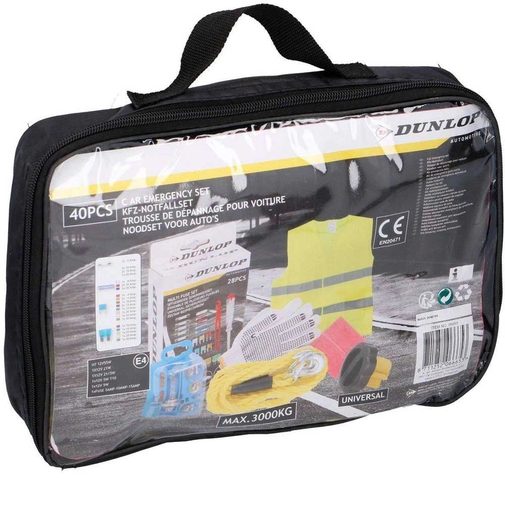 KIt Emergenza Auto con set Lampadine Fari e Fusibili di Ricambio Corda e Guanti