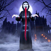 Scheletro gonfiabile Halloween alto 310 cm con LED integrati ventilatore da 12 W e kit di fissaggio per esterni
