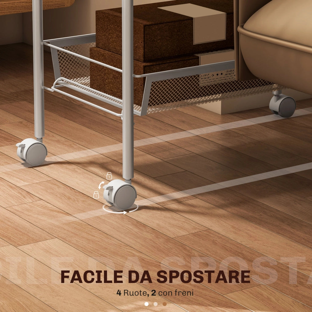 Carrello da Cucina a 5 Livelli ¨C Minimal ¨C Bianco 45x26.5x106cm