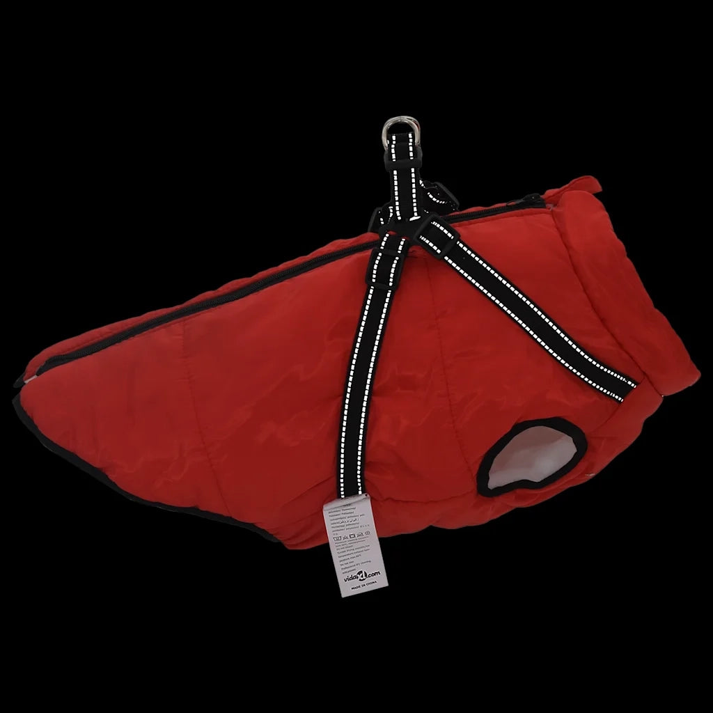 Cappotto Cani Imbracatura Impermeabile Riflettente Rosso L68 4019891
