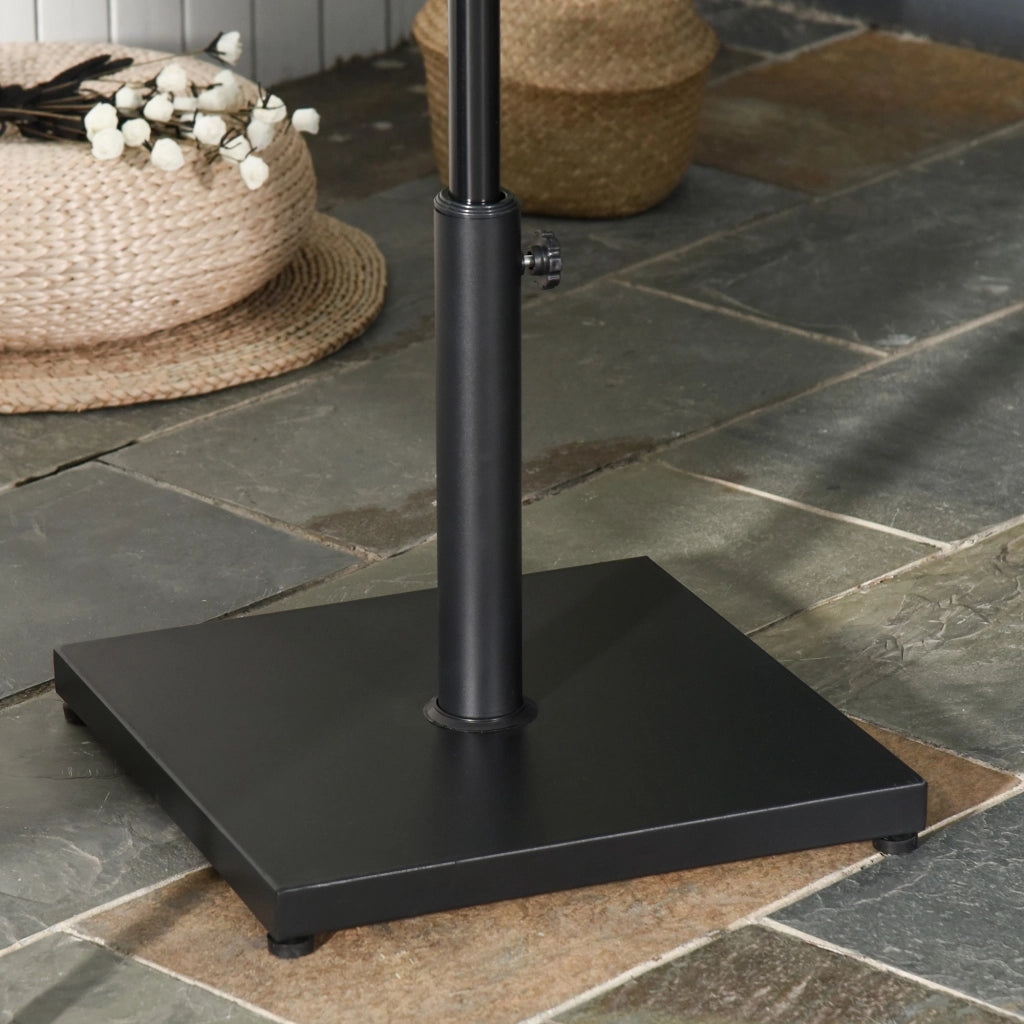 EasyComfort Base per Ombrellone Quadrata da 18kg per Pali da Ø3/3.5/3.8 cm, 45x45x39 cm, Nero