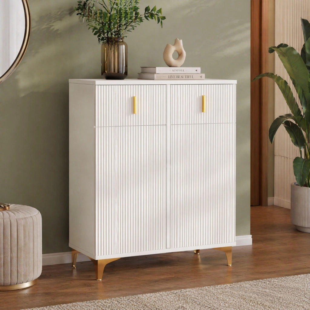 SIDEBORAD Armadio con 2 cassetti e 2 ante 83x35x101 cm Bianco