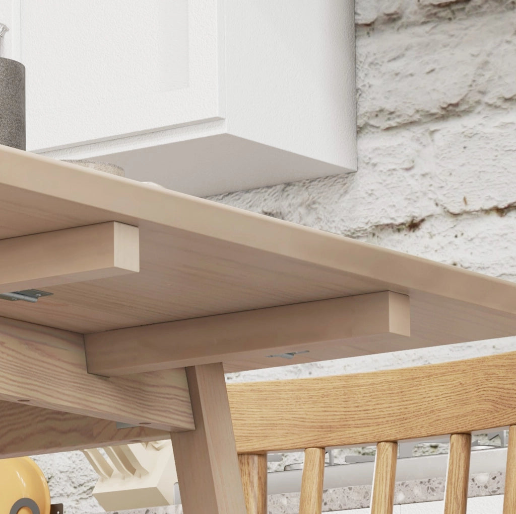 Tavolo da pranzo pieghevole in legno di pino 110x86x75 cm per 2-4 persone, ideale per spazi ridotti, finitura naturale