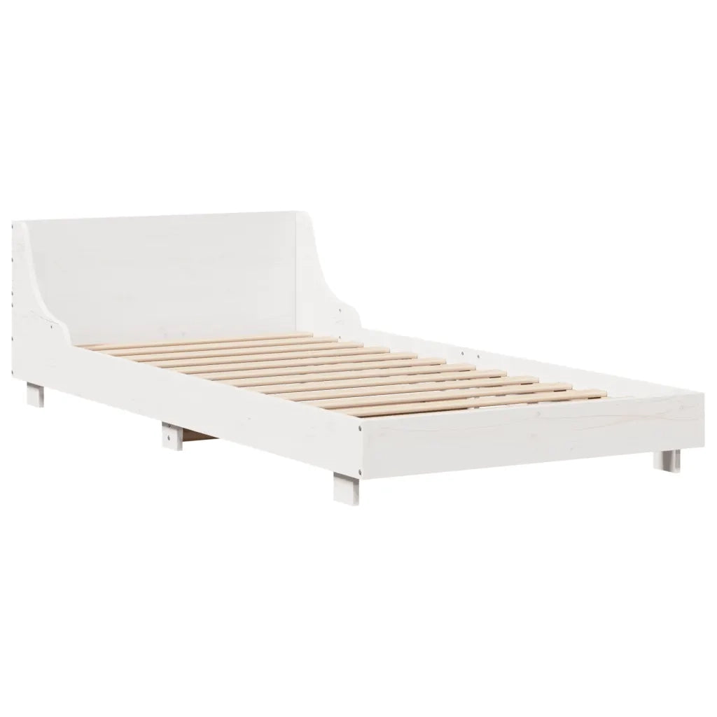 Letto senza Materasso Bianco 90x200 cm Legno Massello di Pino 850738