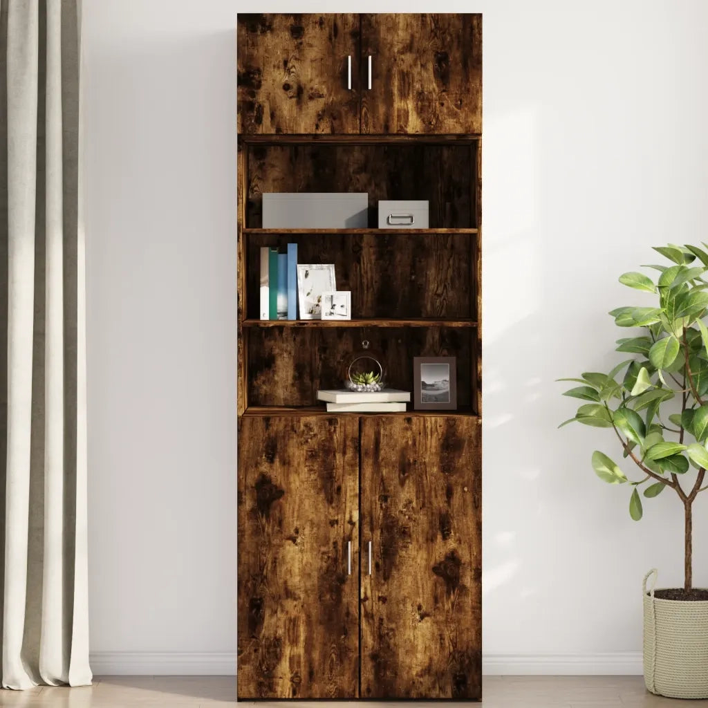 Armadietto a Muro | Mobile a Parete Rovere Fumo 80x42,5x40 cm in Legno Multistrato