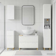 Set di Mobili da Bagno da 4 Pezzi DELFT Bianco Lucido 3417949