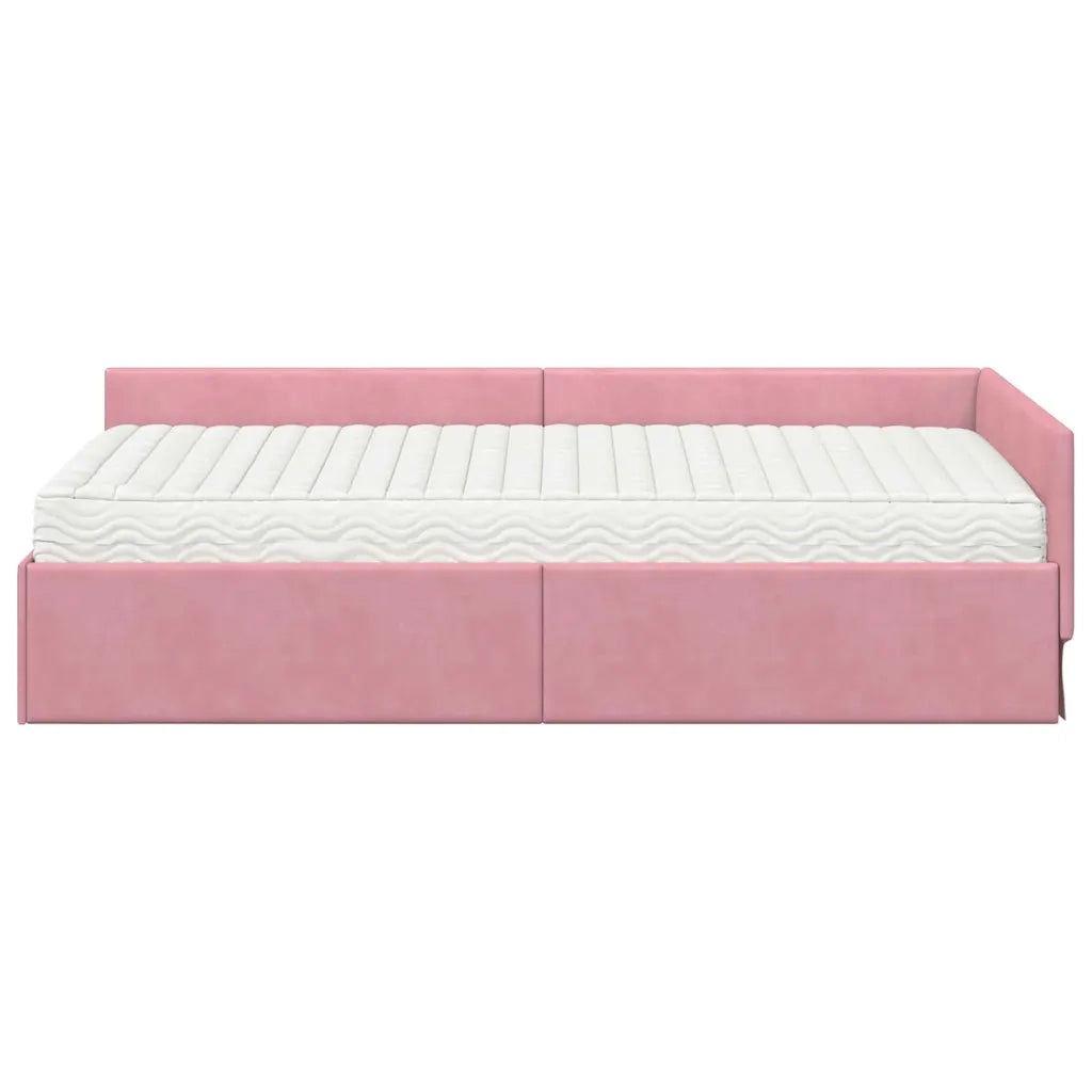 Struttura Letto Angolare con Materasso 2 pcs Grigio Velluto 3393637