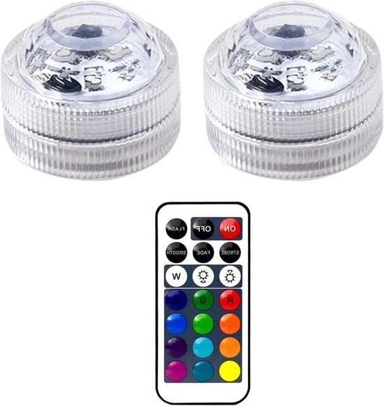 Lampada LED mini RGB con telecomando per acquario, laghetto e decorazioni nuziali