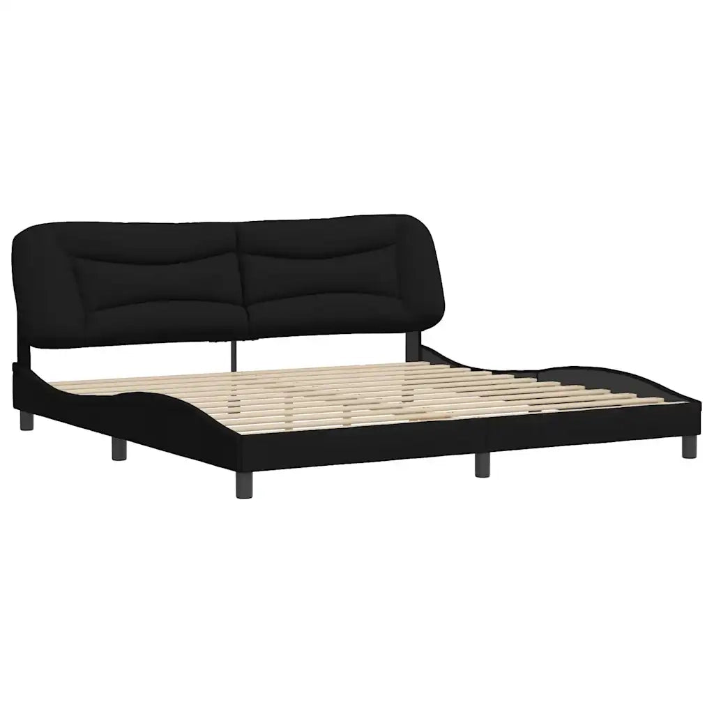 Giroletto senza Materasso-Struttura Letto Hvar Nero 200x200 cm in Tessuto