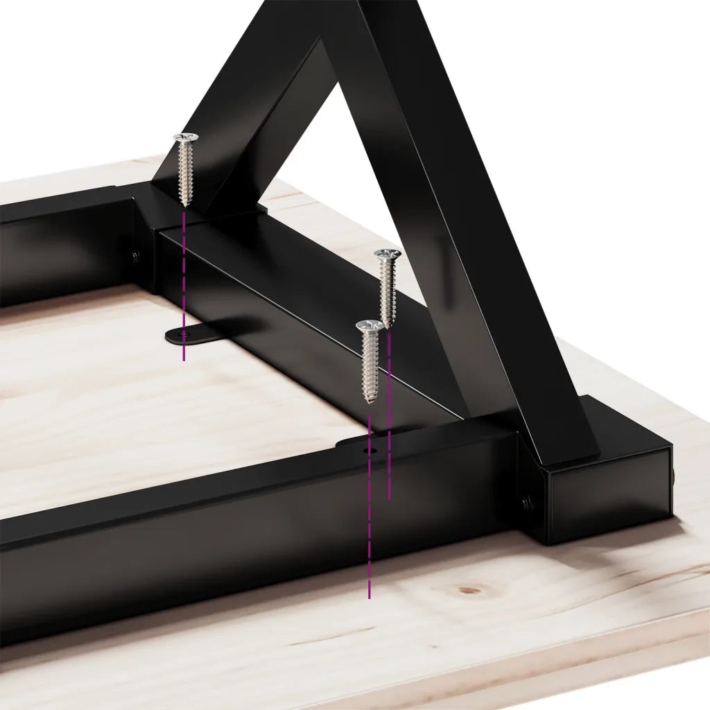 Tavolo da Pranzo Telaio a X 160x80x75 cm Legno Pino e Acciaio 3282699