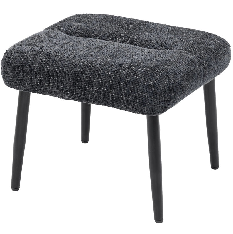 Sgabello imbottito in tessuto chenille grigio scuro