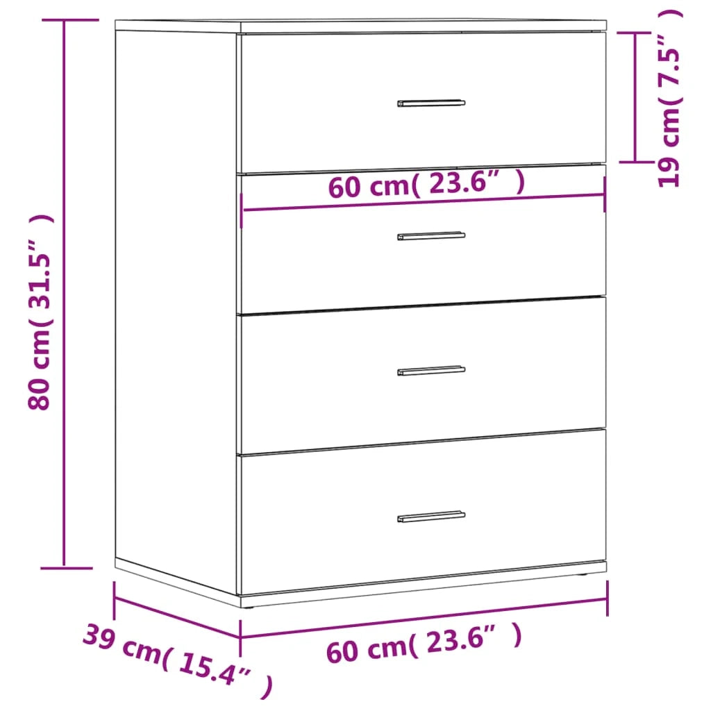 Buffet credenza cassettiera armadio mobile contenitore organizer per cucina soggiorno salotti set di 2 Sonoma 60 x 39 x 80 cm in legno ingegnerizzato grigio 02_0036968