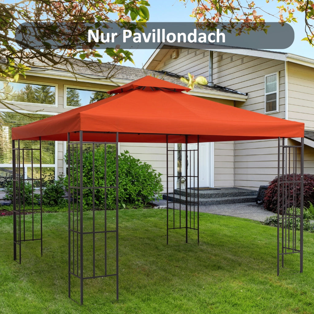 Telo di ricambio doppio per gazebo 3 x 3 m rosso