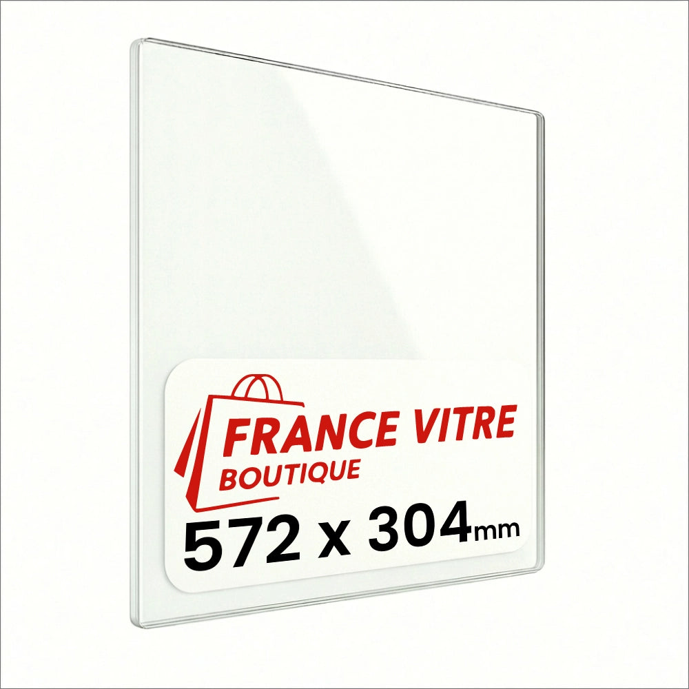 572 x 304 x 4 mm - Vetro per stufa a legna - vetro camino di ricambio - vetro per caminetto resistente al fuoco - France Vitre