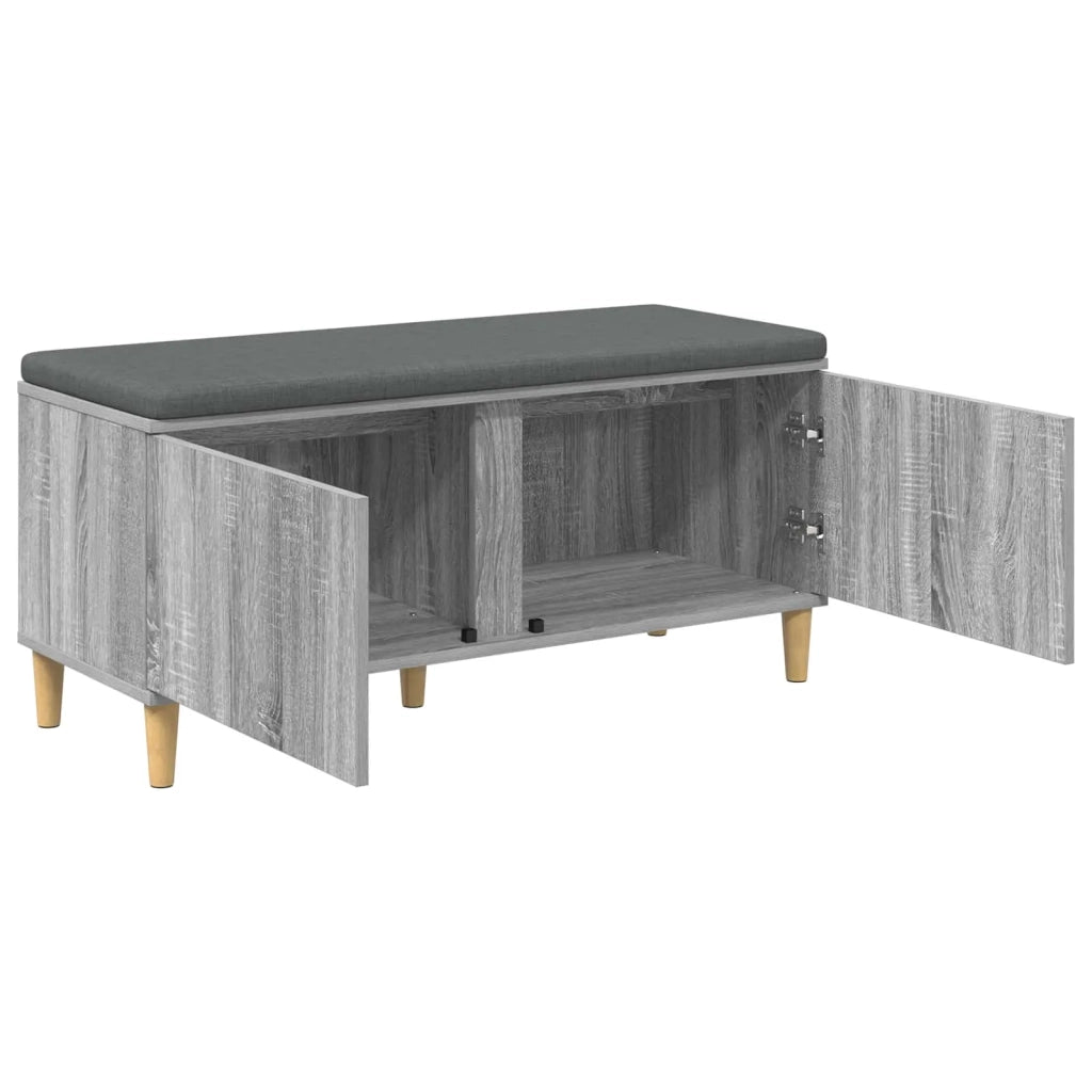 Panca per ingresso con cuscino Sonoma grigia 100 x 38 x 46 cm