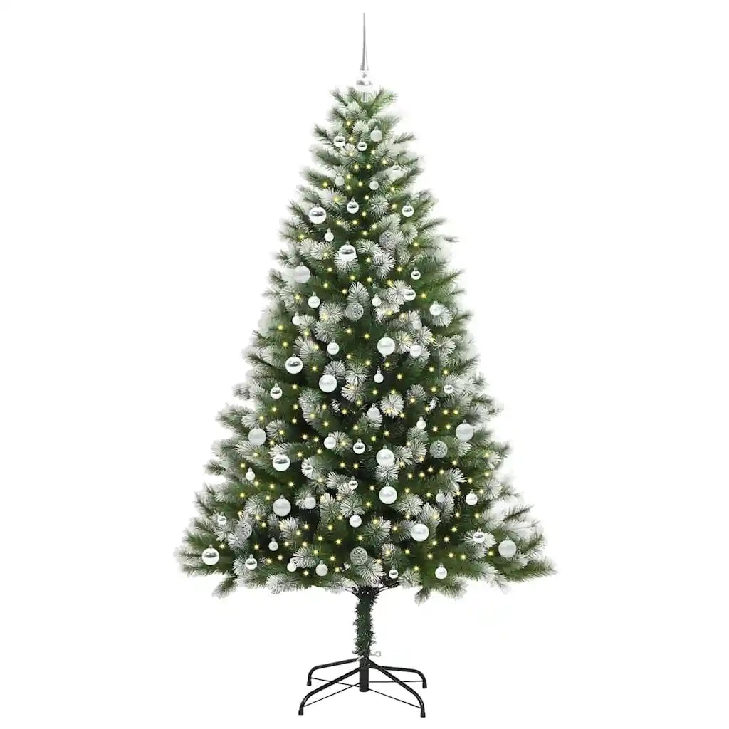 Albero di Natale artificiale con rami snodati e neve imbiancata 3395456