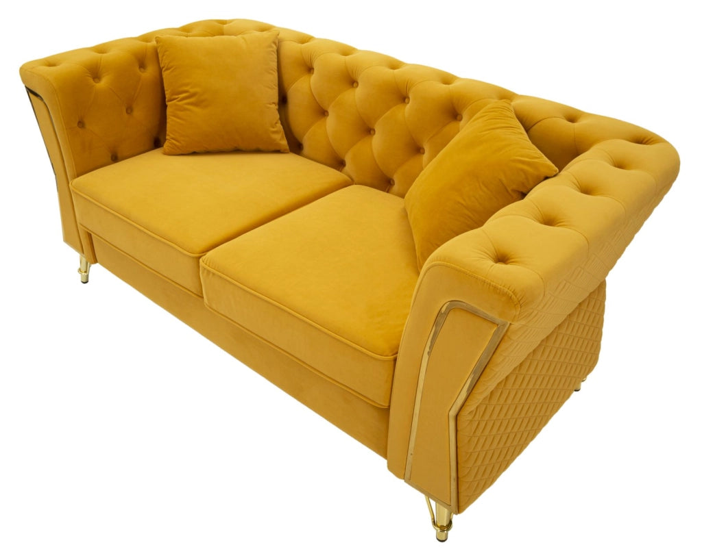 DIVANO EMY SENAPE C/CUSCINI CM 162X83X76