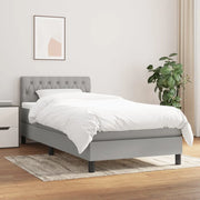 Giroletto a Molle con Materasso Grigio Chiaro 90x190 cm Tessuto 3140257