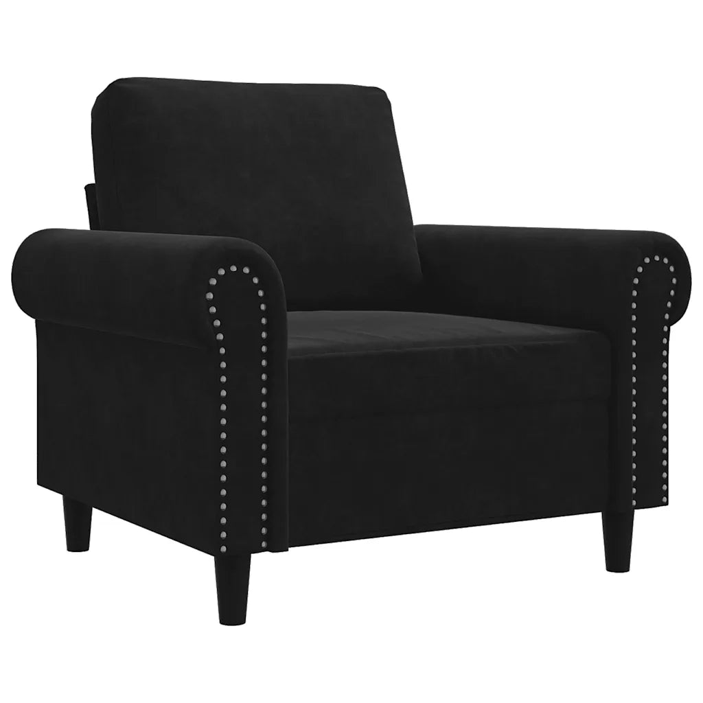 Poltrona Nero 60 cm Velluto 359514