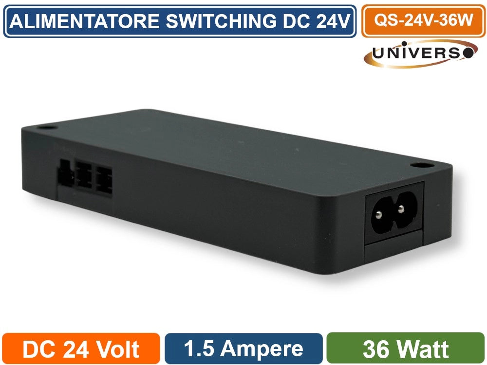UNIVERSO QS-24V-36W ALIMENTATORE SWITCHING DC 24V 36W 1.5A 5 USCITE CON 1 INGRESSO SENSORE PER STRIP LED IP20