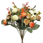 Fiori artificiali, 21 boccioli, arancioni, 2 pezzi, 7 steli