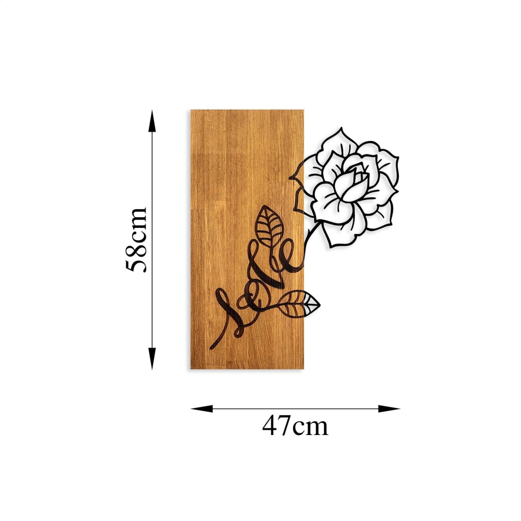 Accessorio per bastone in legno e metallo, 47x58 cm, noce nero, rettangolare