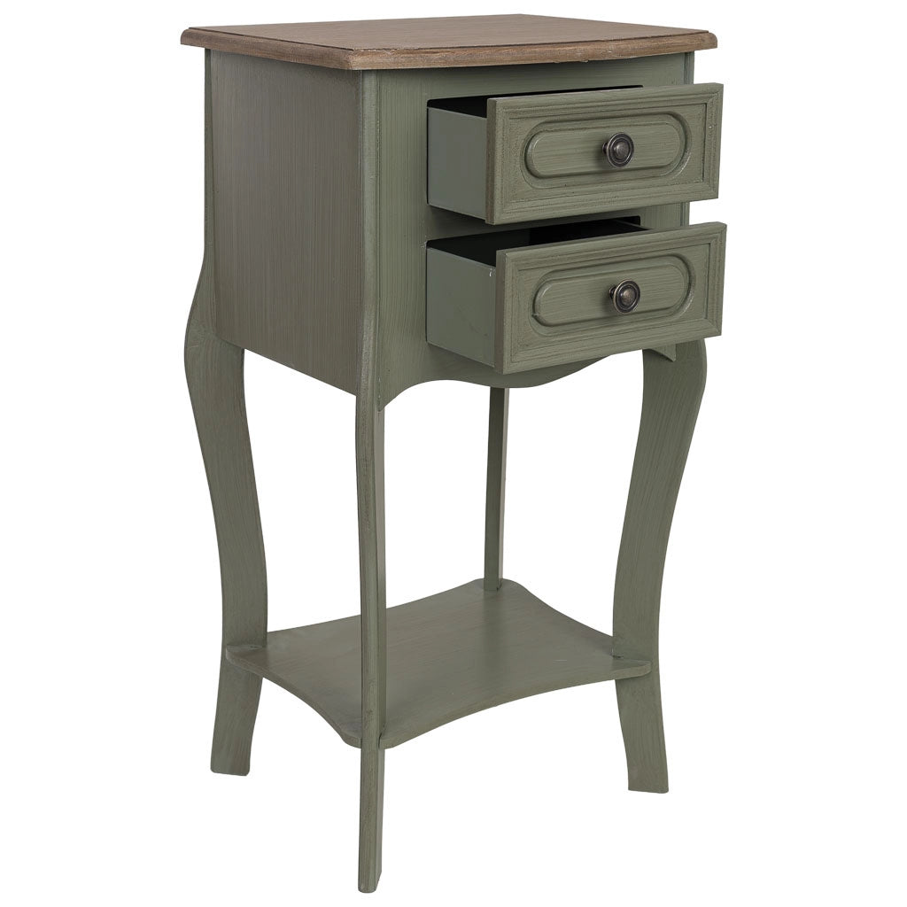Comodino in legno verde 38x31,5x71h cm