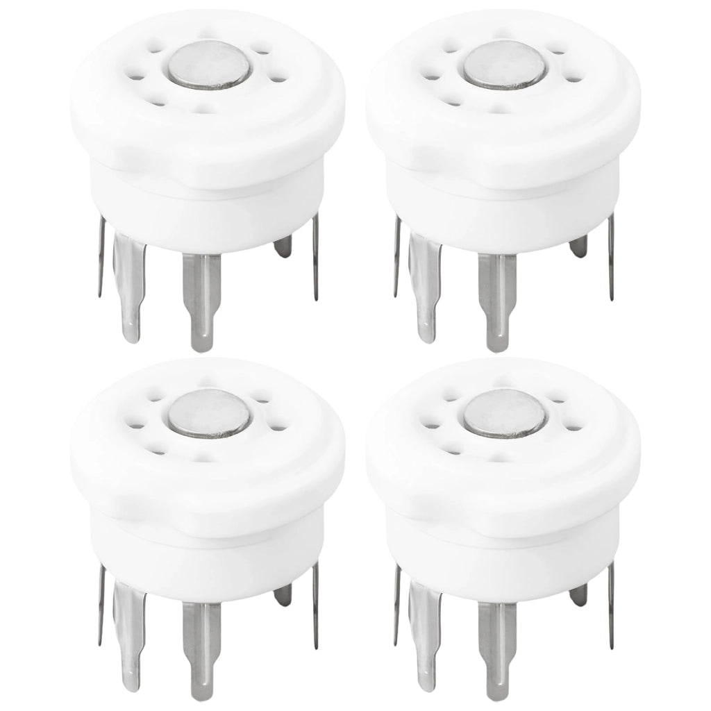 4 zoccoli per tubi ceramici a 7 pin, tipo B7G, passo di 9,5 mm, per montaggio su circuito stampato