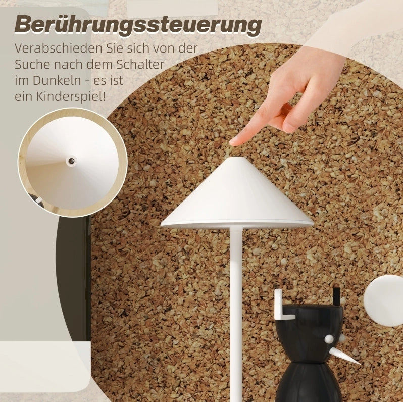 LAMPADA da tavolo LED ricaricabile Ø 15 x 31,5 cm bianca, Set da 2 pezzi