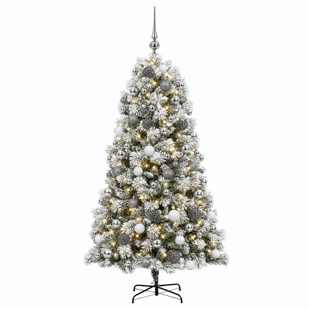 Albero di Natale artificiale con rami snodati e palline 240 cm 3467312