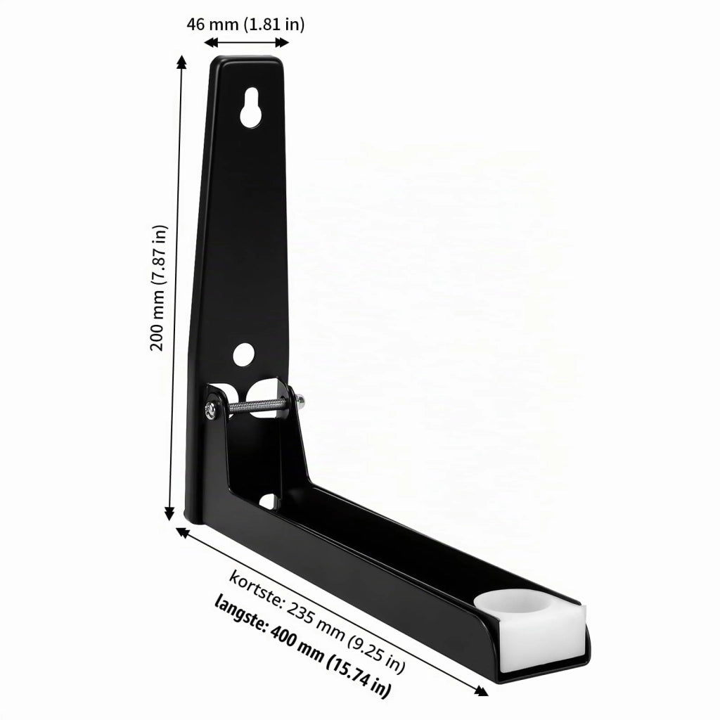 Supporto per magnetron, confezione da 2, lunghezza da 23,5 a 40 cm, colore nero, da montare a parete