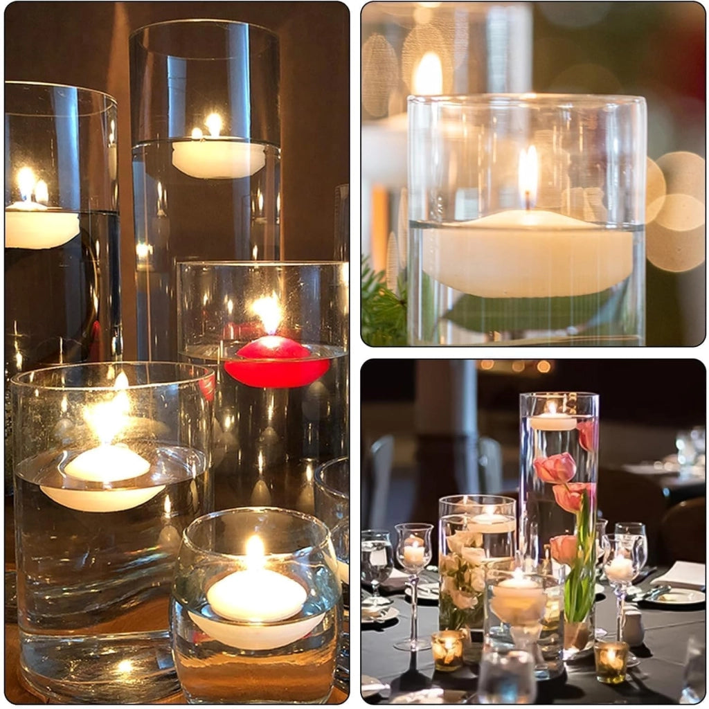 Candele galleggianti, 30 pezzi, bianche, senza profumo, 4 cm