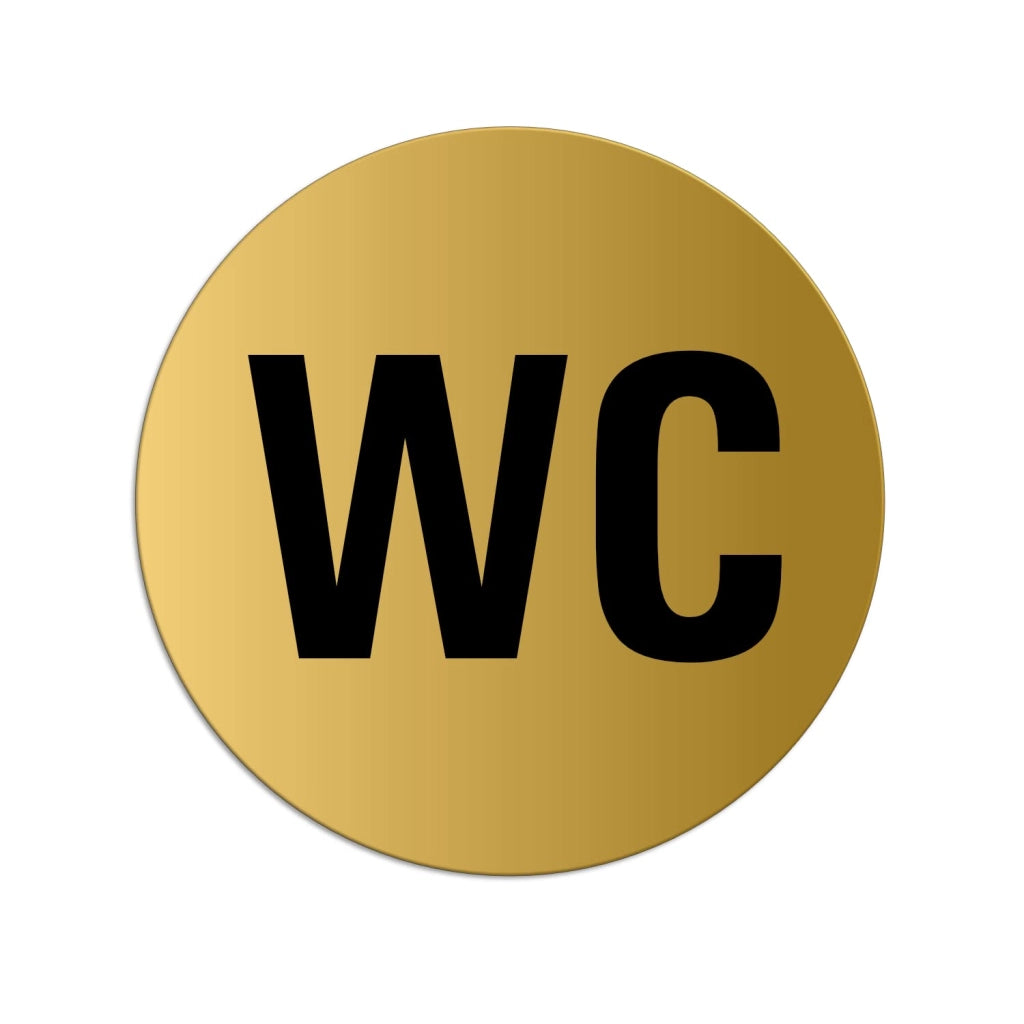 Borchia per porta WC Ø 75 mm in alluminio autoadesiva oro