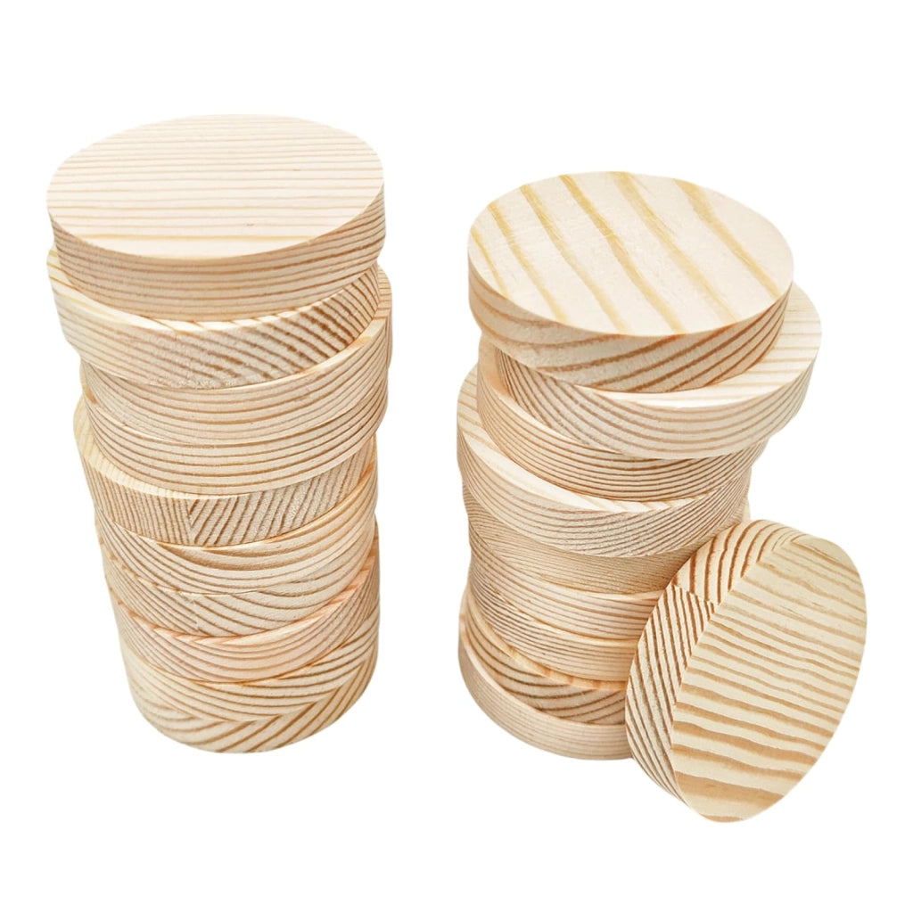 20 dischi di legno rotondi, in legno di pino, 5x1 cm, grezzi, per lavori manuali