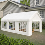 Garage per veicoli con doppio accesso, ferro e tessuto impermeabile, bianco, 3 × 6 m
