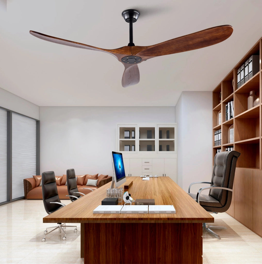 Ventilatore da soffitto 152;4 cm nero e noce scuro; legno e metallo - 6 velocità