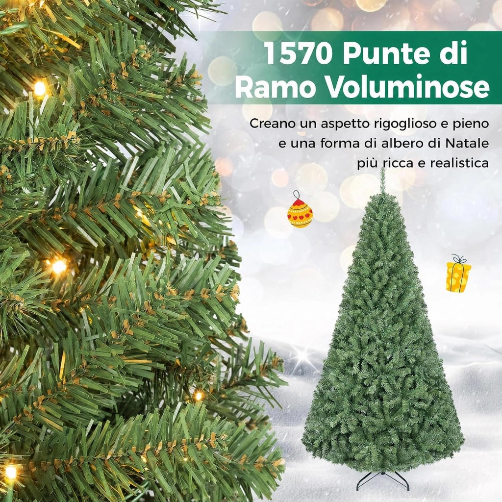 Albero di Natale 210 cm con Luci LED