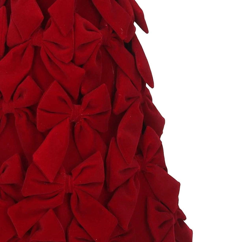 Albero velluto fiocchi rosso cm ø30h60